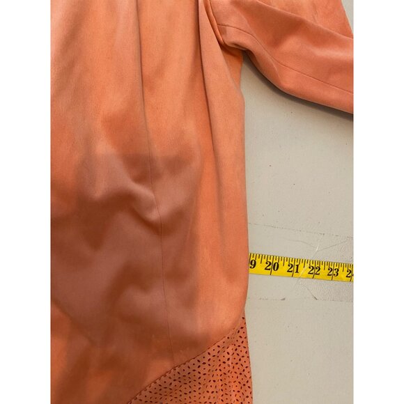 Chicos Peach Asymmetrical Hem Open Cardigan Jacket Chicos Size 1 Small - Picture 11 of 12